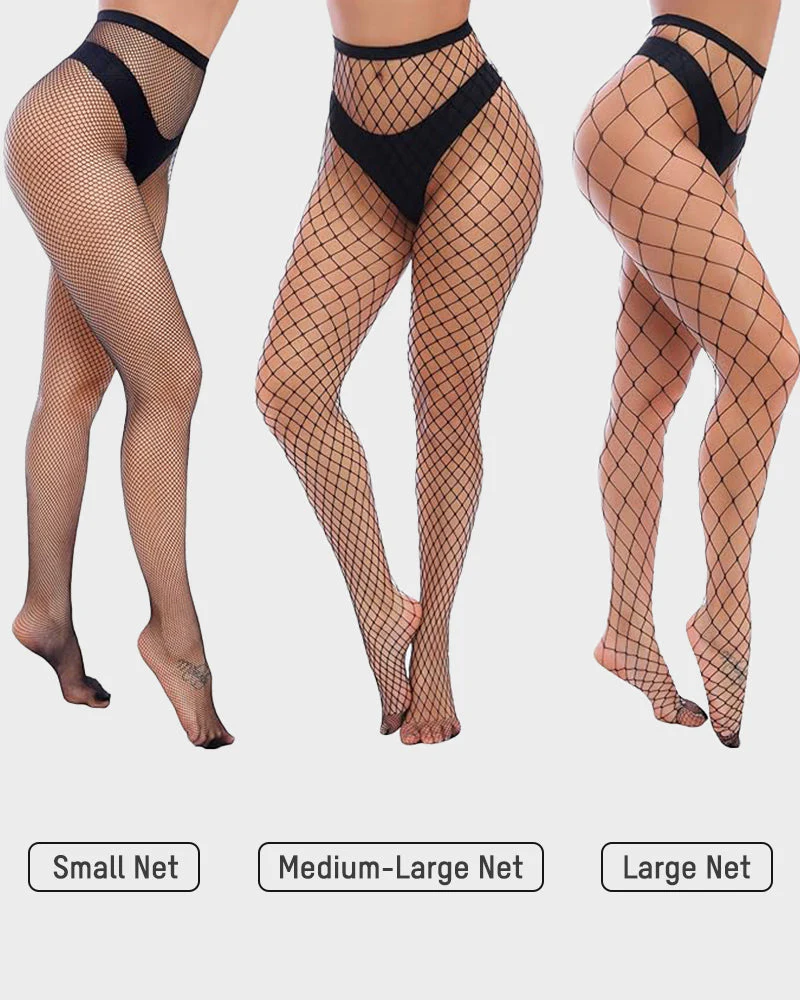 High-Waist Classic Fishnet Pantyhose – 4 Mesh Styles - Image 11