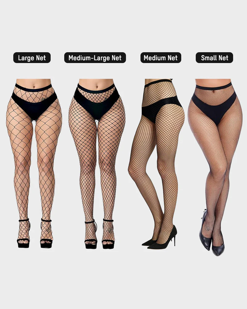 High-Waist Classic Fishnet Pantyhose – 4 Mesh Styles - Image 12