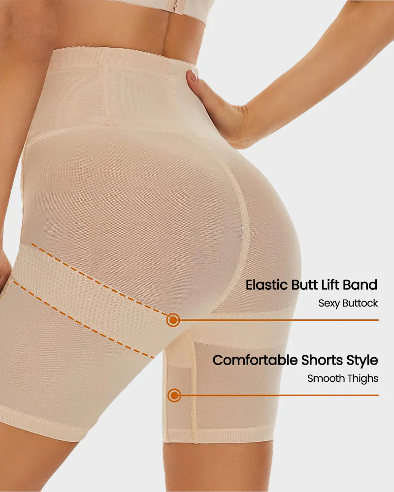 High Waist Criss-Cross Mesh Breathable Shaping Shorts - Image 10