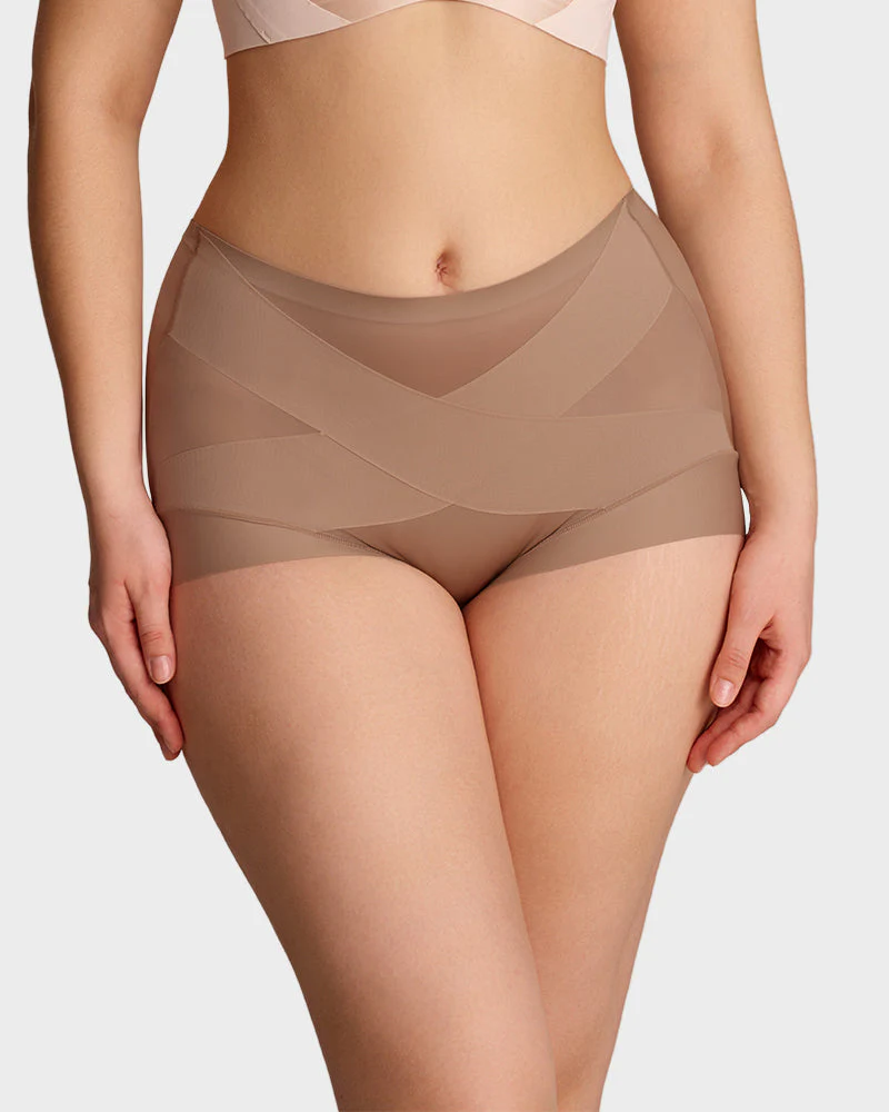 High-Waist Cross Compression Shaping Panties （6 Pack） - Image 10
