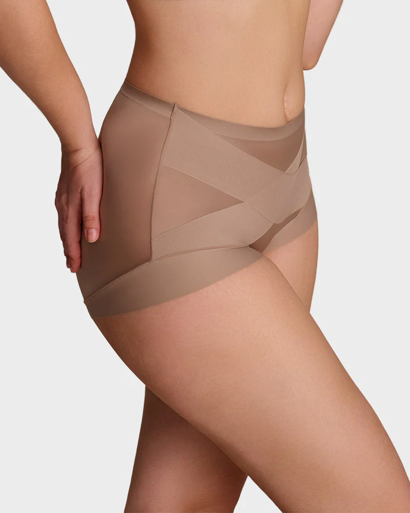 High-Waist Cross Compression Shaping Panties （6 Pack） - Image 11
