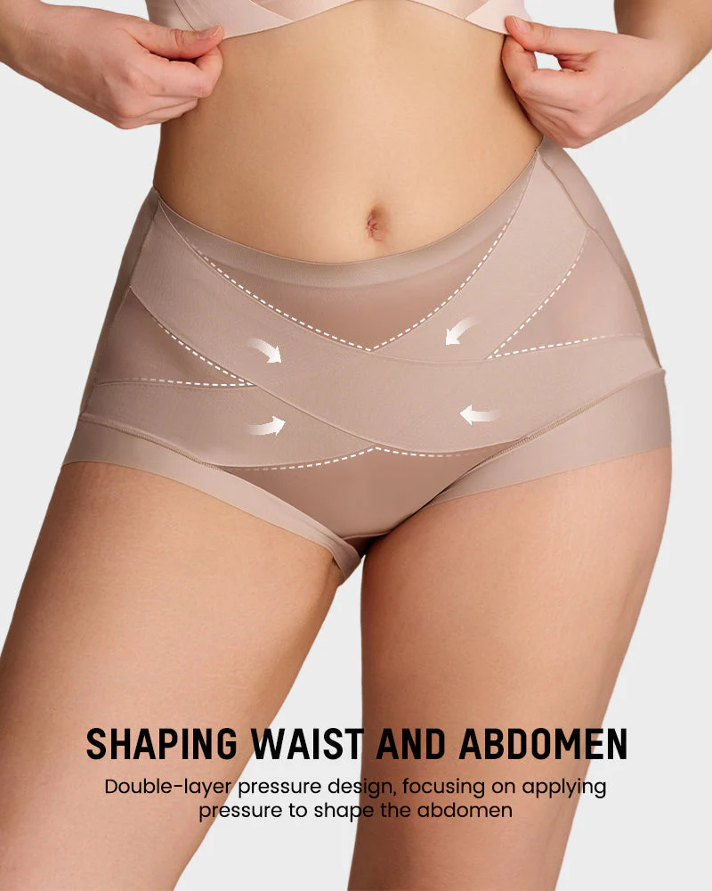High-Waist Cross Compression Shaping Panties （6 Pack） - Image 8
