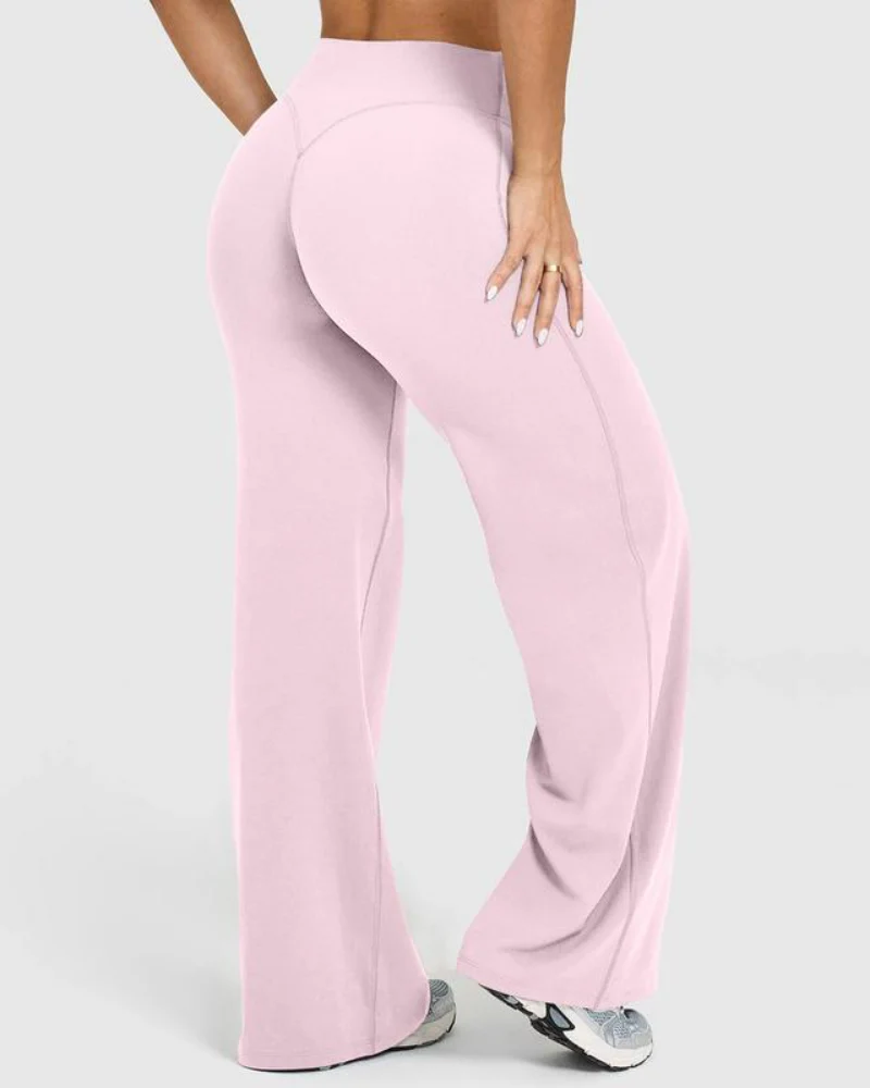 High-Waisted Elastic Wide-Leg Lounge Yoga Pants - Image 12
