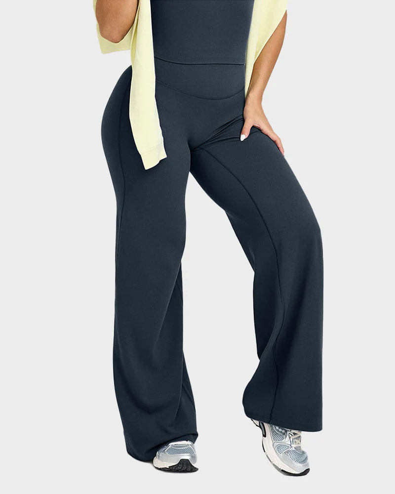 High-Waisted Elastic Wide-Leg Lounge Yoga Pants - Image 6