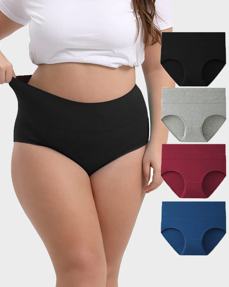 High-Waisted Full Coverage Cotton Briefs(4 pack) - Image 12
