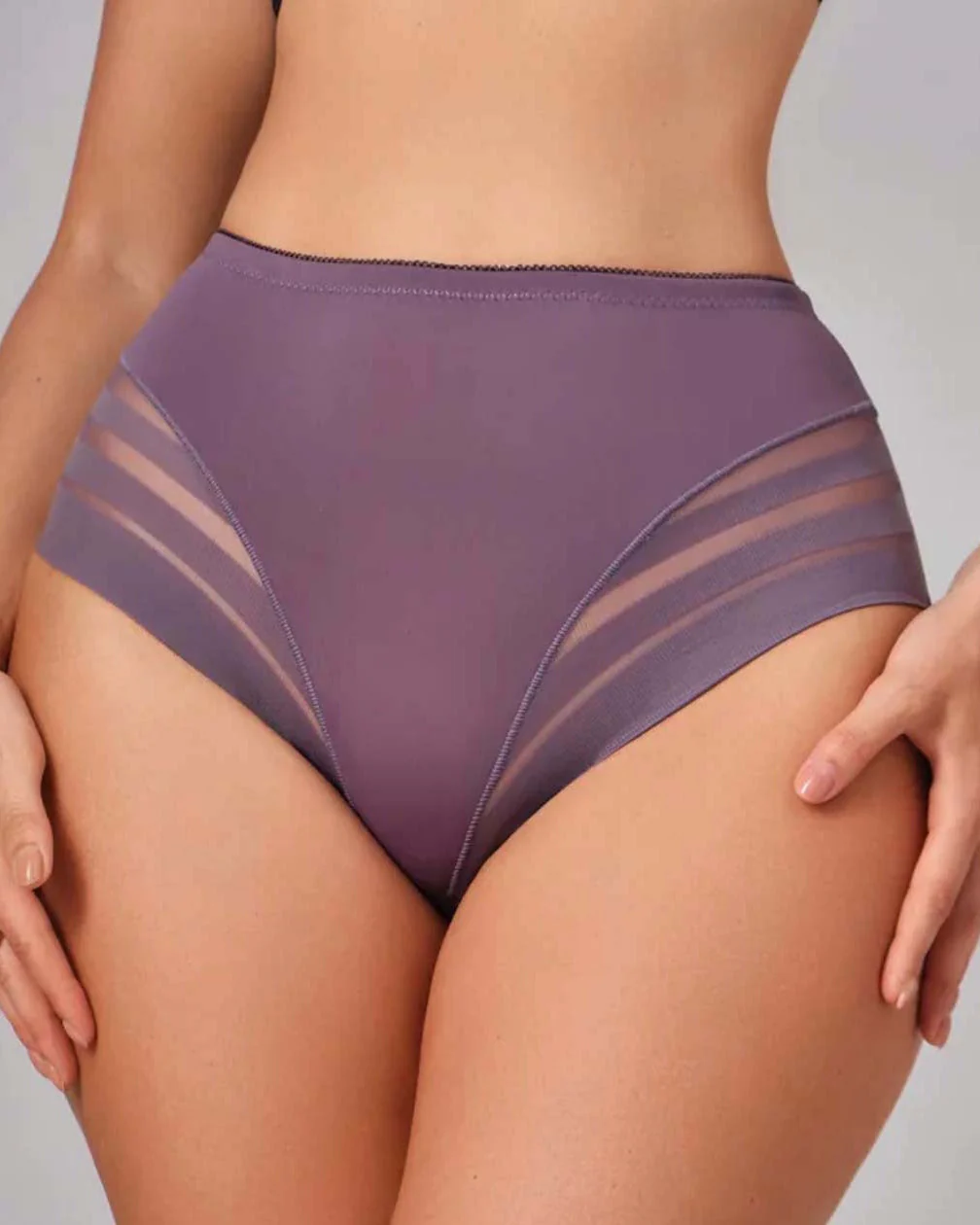 🔥Plus Size Up to 6XL 🔥 High Waisted Invisible Tummy Control Panties - Sheer Stripe Shapewear - Image 20