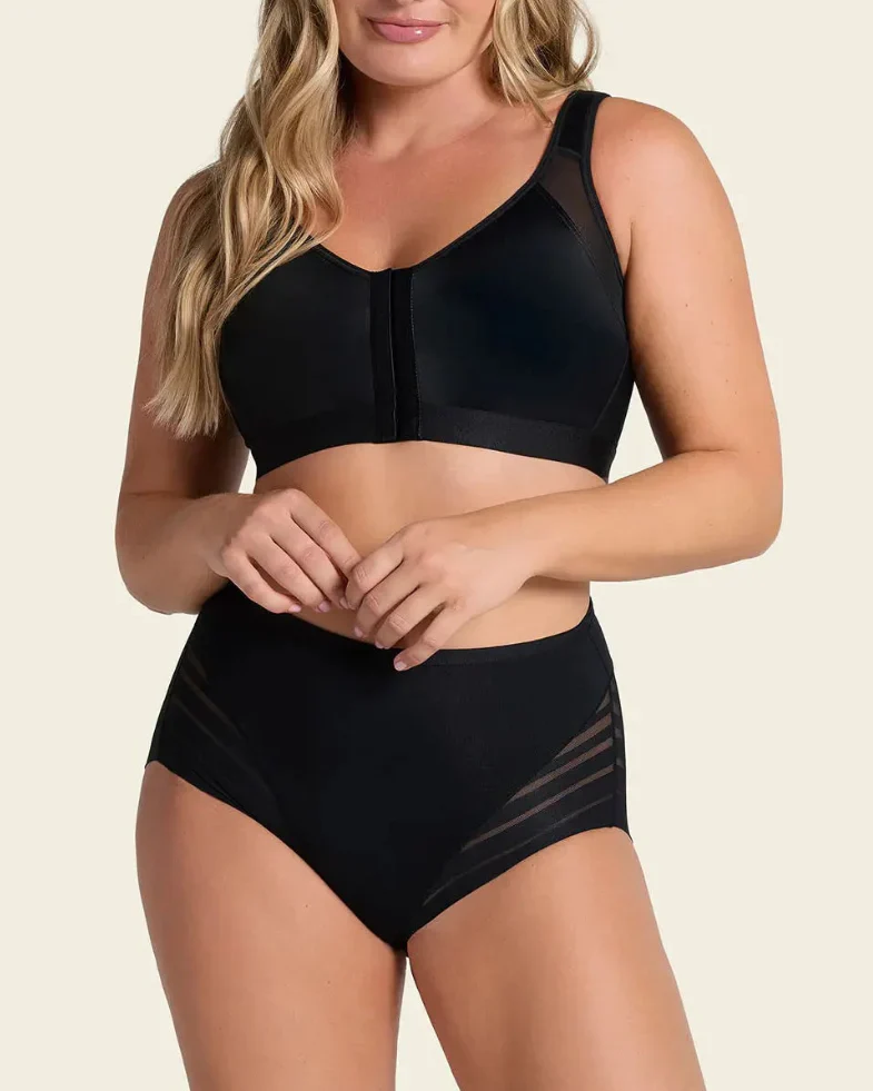 🔥Plus Size Up to 6XL 🔥 High Waisted Invisible Tummy Control Panties - Sheer Stripe Shapewear - Image 8