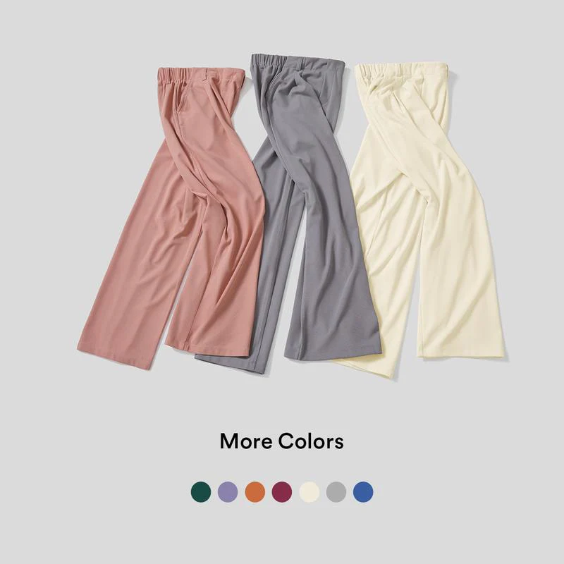 High Waisted Plicated Side Pocket Wide Leg Waffle Work Pants - Image 8