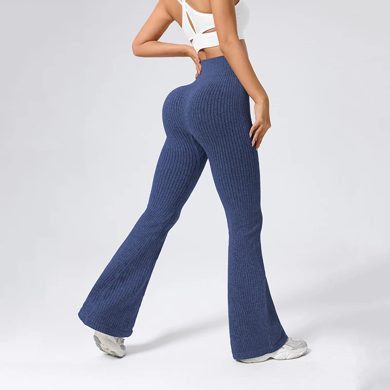 High Waisted Threaded Horn Yoga Pants, Hip Lifting Fitness Pants - Image 11