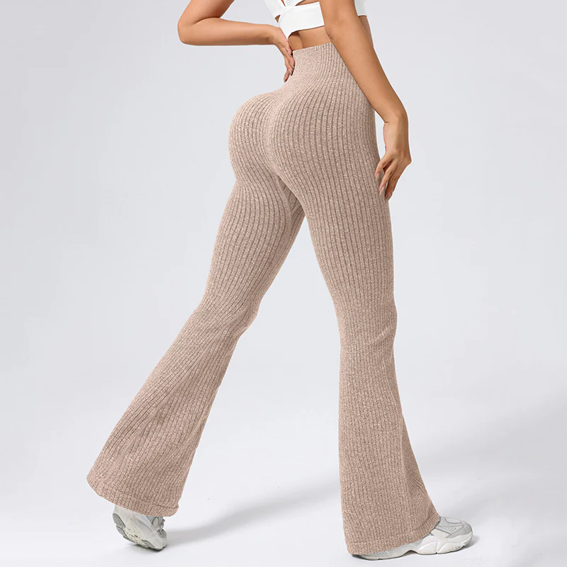 High Waisted Threaded Horn Yoga Pants, Hip Lifting Fitness Pants - Image 13