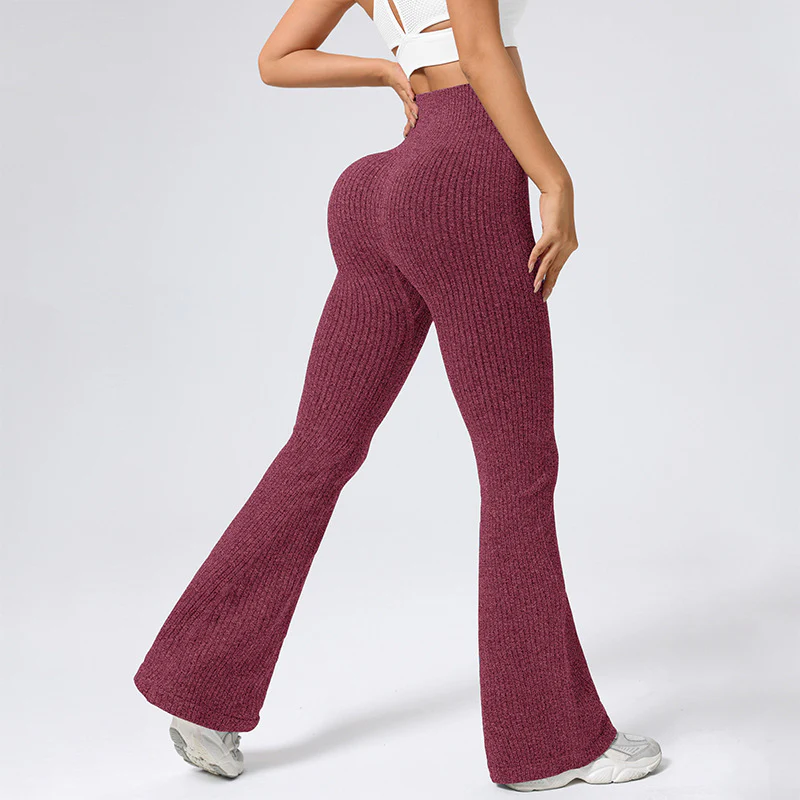 High Waisted Threaded Horn Yoga Pants, Hip Lifting Fitness Pants - Image 15