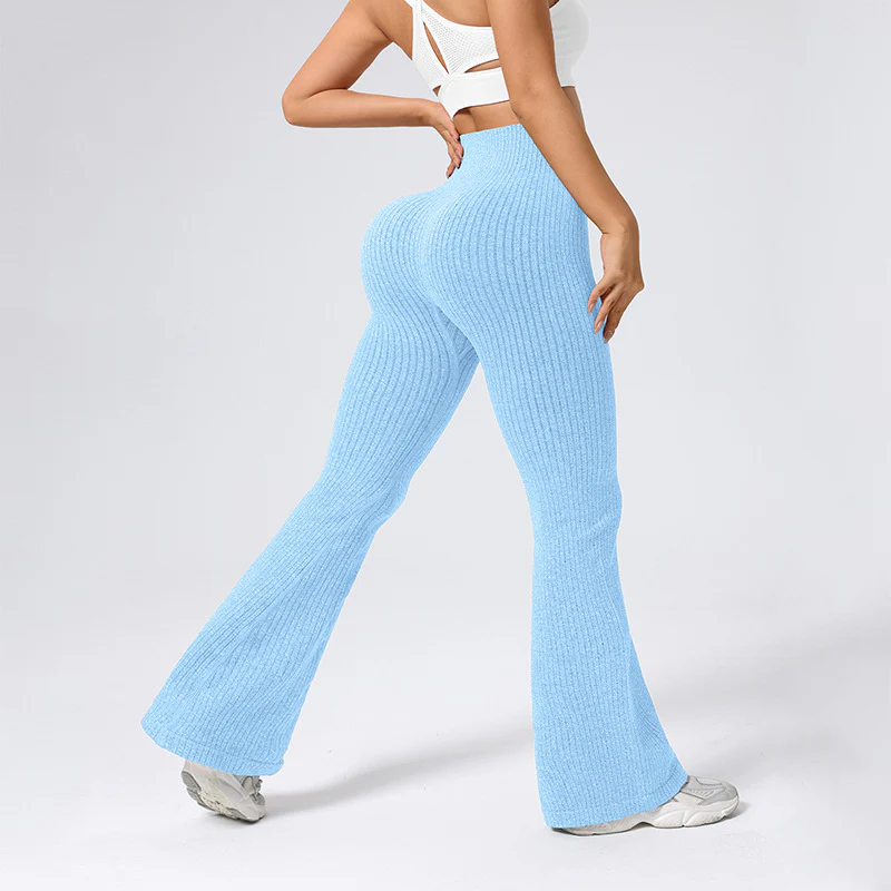 High Waisted Threaded Horn Yoga Pants, Hip Lifting Fitness Pants - Image 17