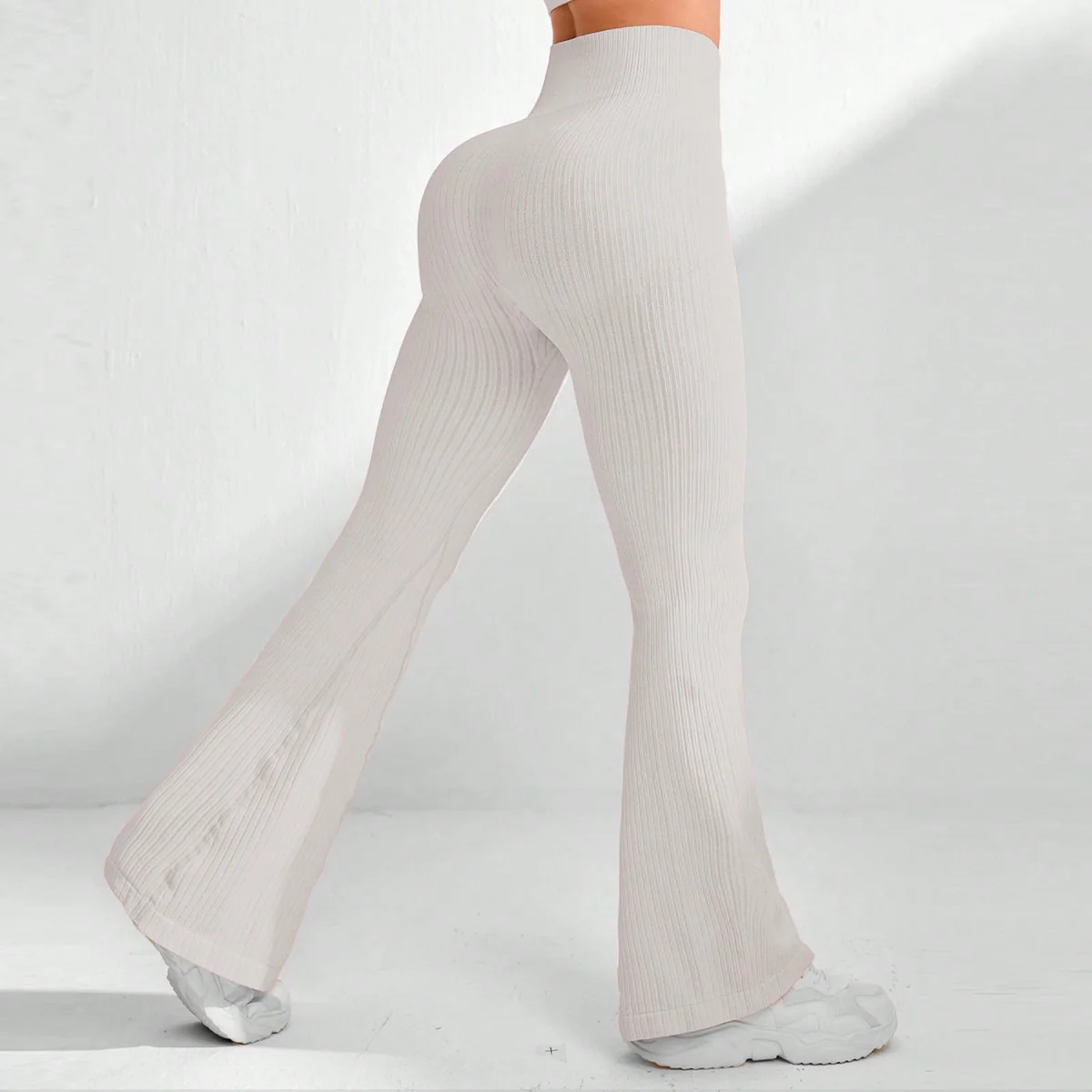 High Waisted Threaded Horn Yoga Pants, Hip Lifting Fitness Pants - Image 19