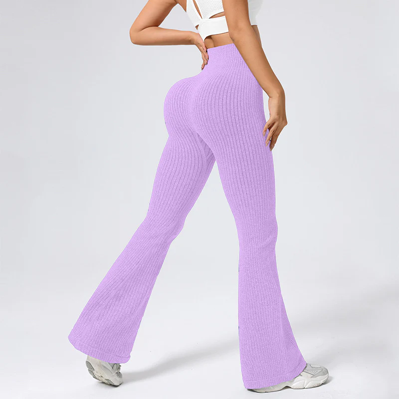 High Waisted Threaded Horn Yoga Pants, Hip Lifting Fitness Pants - Image 23