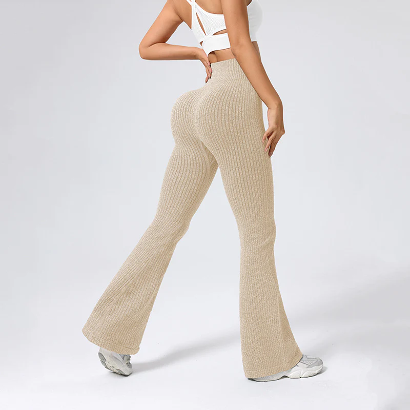 High Waisted Threaded Horn Yoga Pants, Hip Lifting Fitness Pants - Image 25