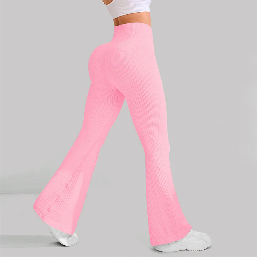 High Waisted Threaded Horn Yoga Pants, Hip Lifting Fitness Pants - Image 27
