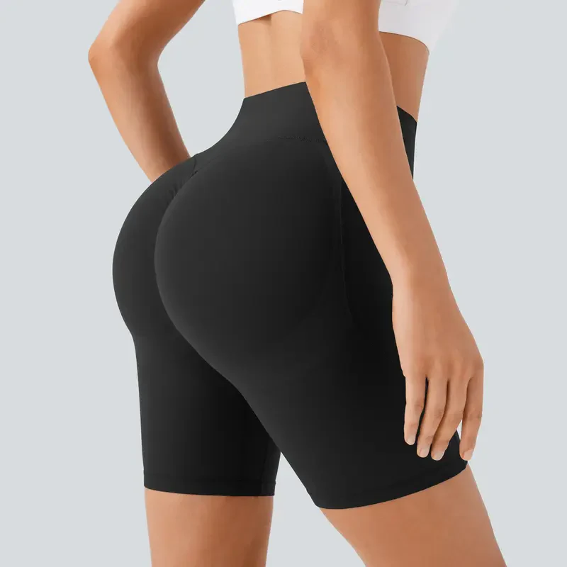 High-Waisted Tummy Control Athletic Shorts with Side Pockets - Image 5