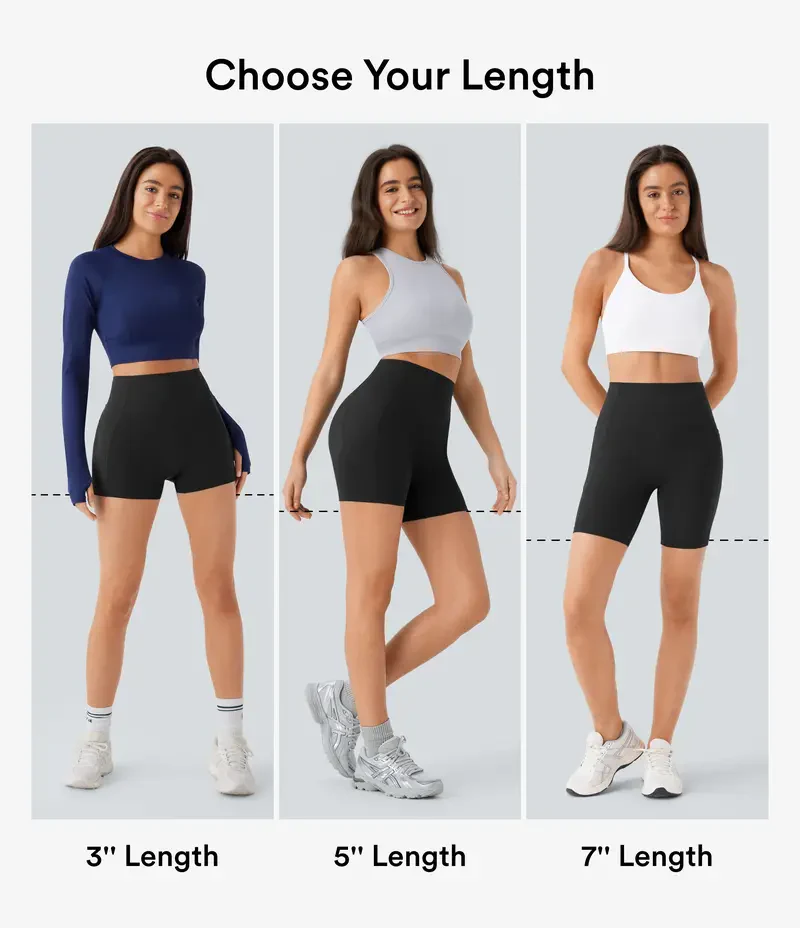 High-Waisted Tummy Control Athletic Shorts with Side Pockets - Image 7
