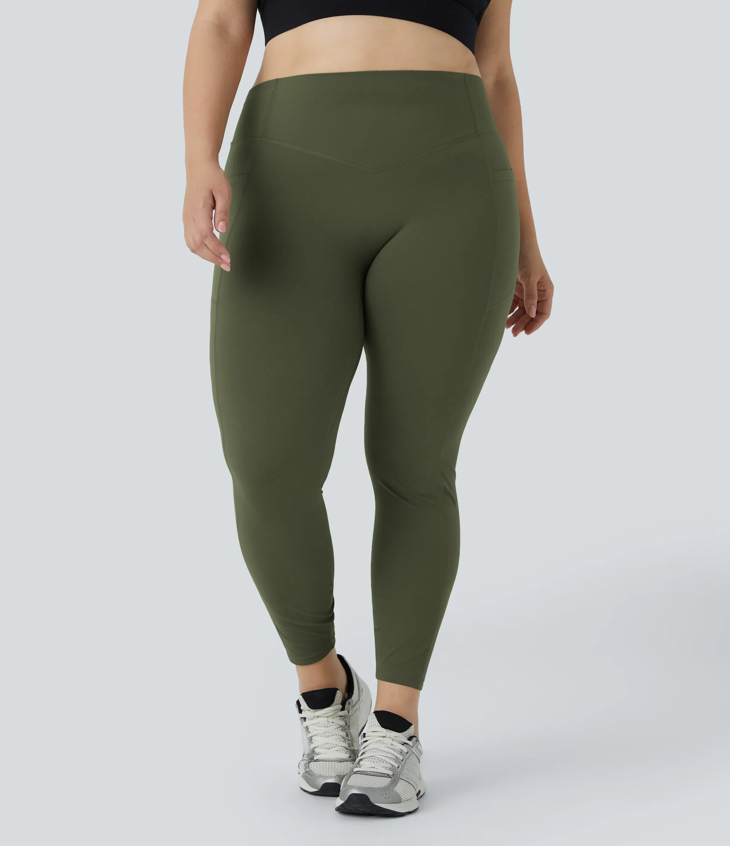 High Waisted Tummy Control Shaping Training Leggings Plus size - Image 12