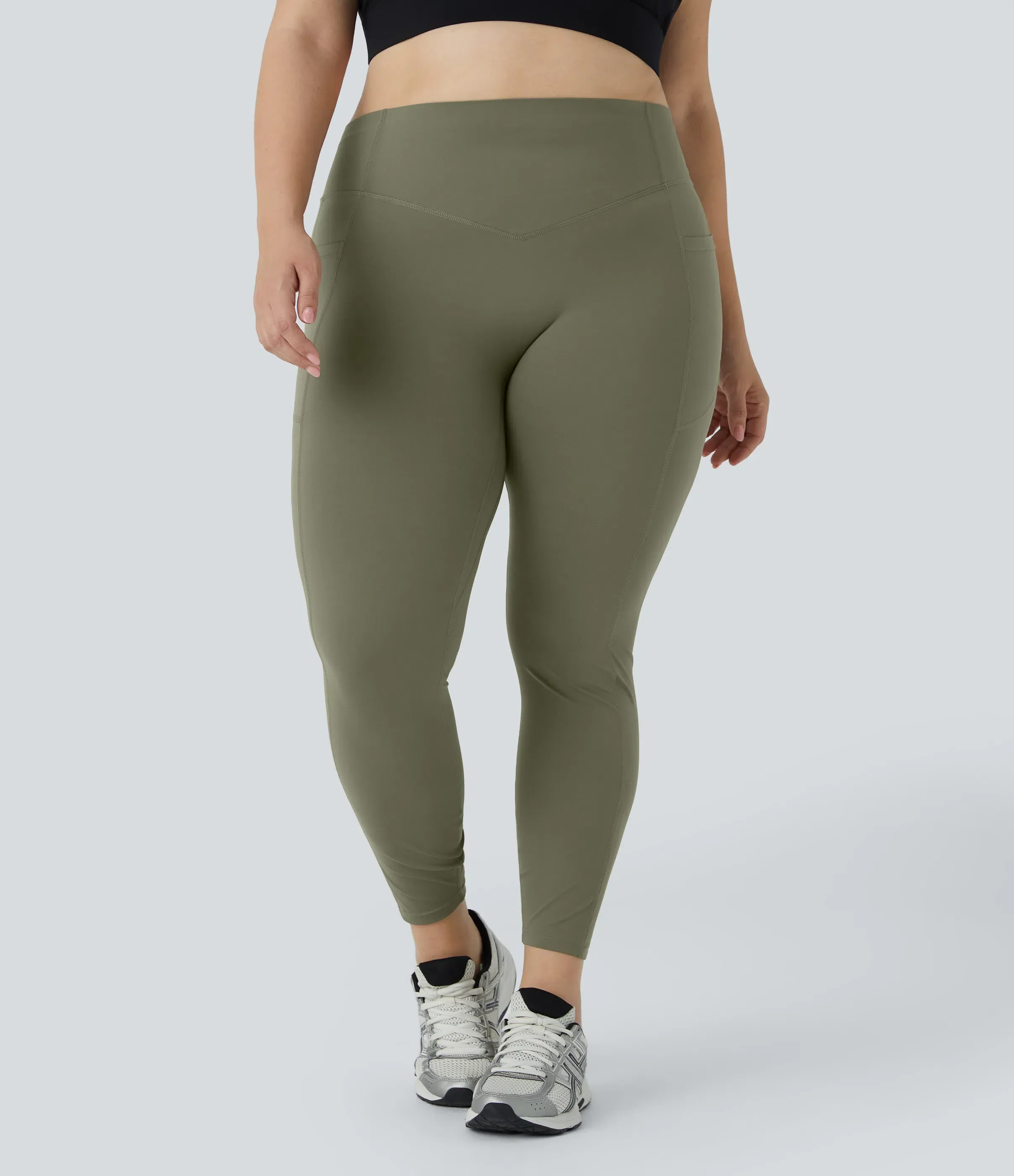 High Waisted Tummy Control Shaping Training Leggings Plus size - Image 17