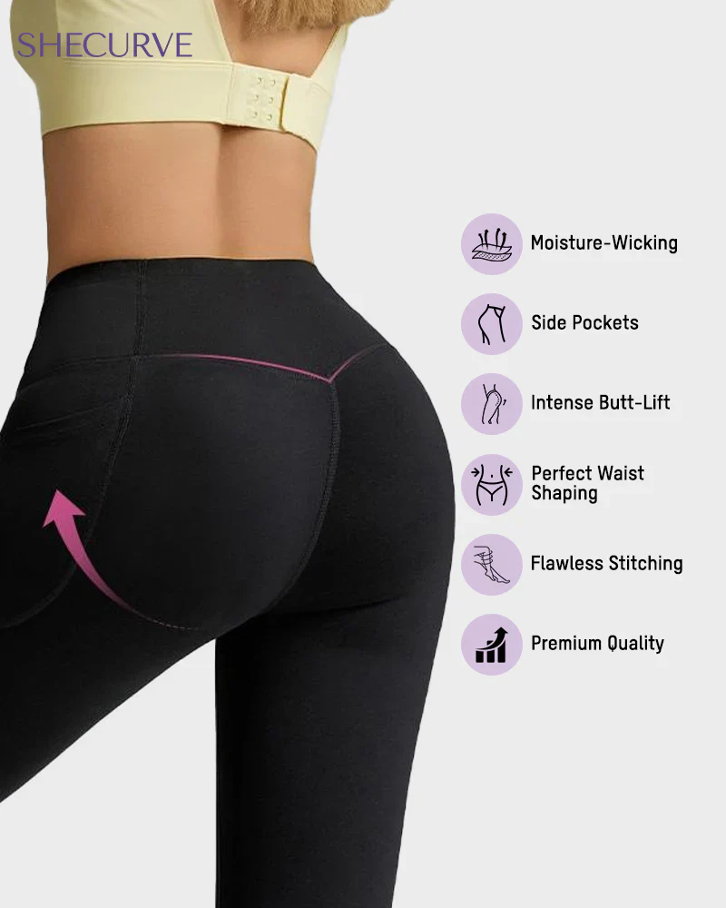 Tummy Control Butt-Lifting Training Leggings with Pockets - Image 17