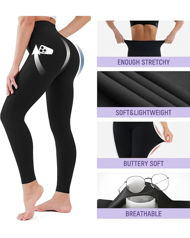 Tummy Control Butt-Lifting Training Leggings with Pockets - Image 36