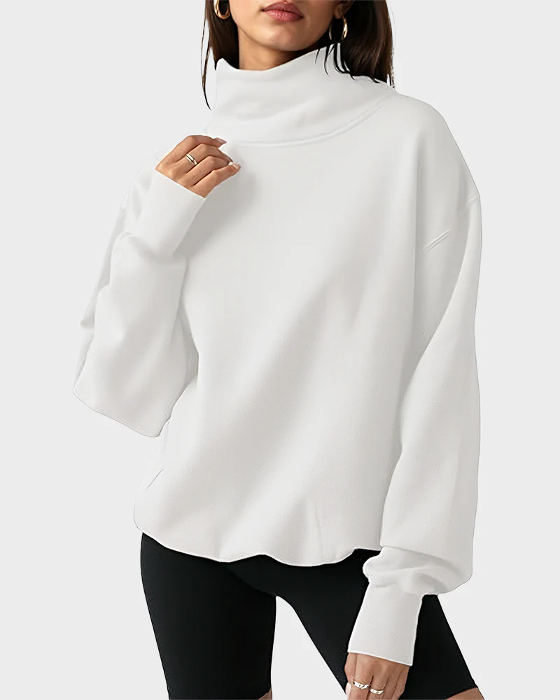 Women's Oversized Turtleneck Sweatshirt Casual Pullover Top - Image 11