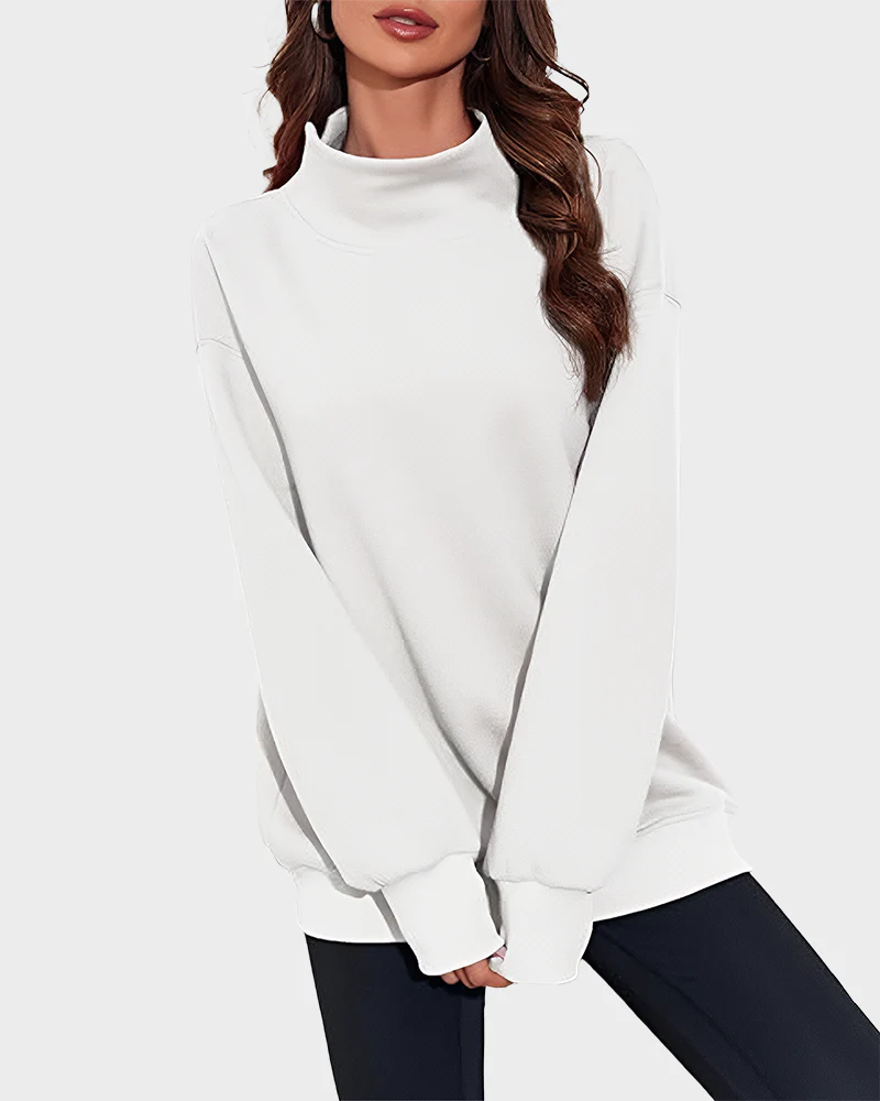 Women's Oversized Turtleneck Sweatshirt Casual Pullover Top - Image 13