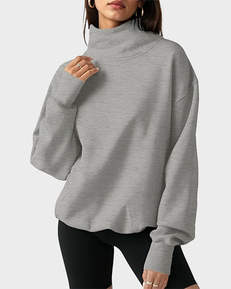 Women's Oversized Turtleneck Sweatshirt Casual Pullover Top - Image 14