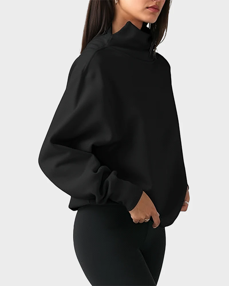 Women's Oversized Turtleneck Sweatshirt Casual Pullover Top - Image 3