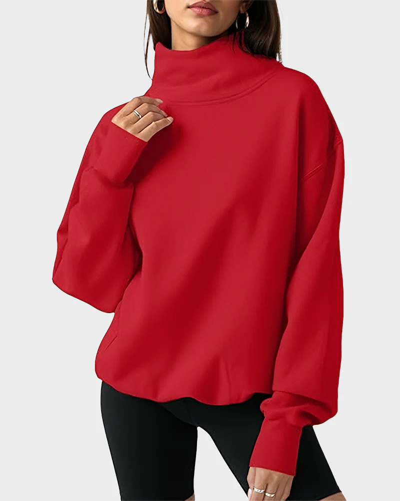 Women's Oversized Turtleneck Sweatshirt Casual Pullover Top - Image 6