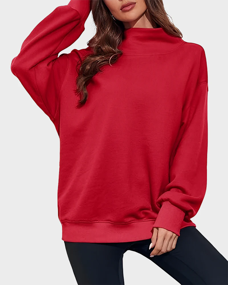 Women's Oversized Turtleneck Sweatshirt Casual Pullover Top - Image 7