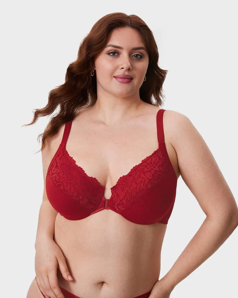 Lace Full Coverage Front Closure Posture Bra - Image 2