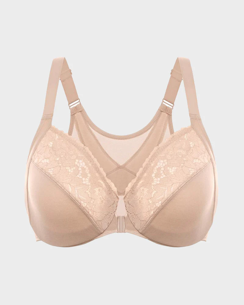 Lace Full Coverage Front Closure Posture Bra - Image 4