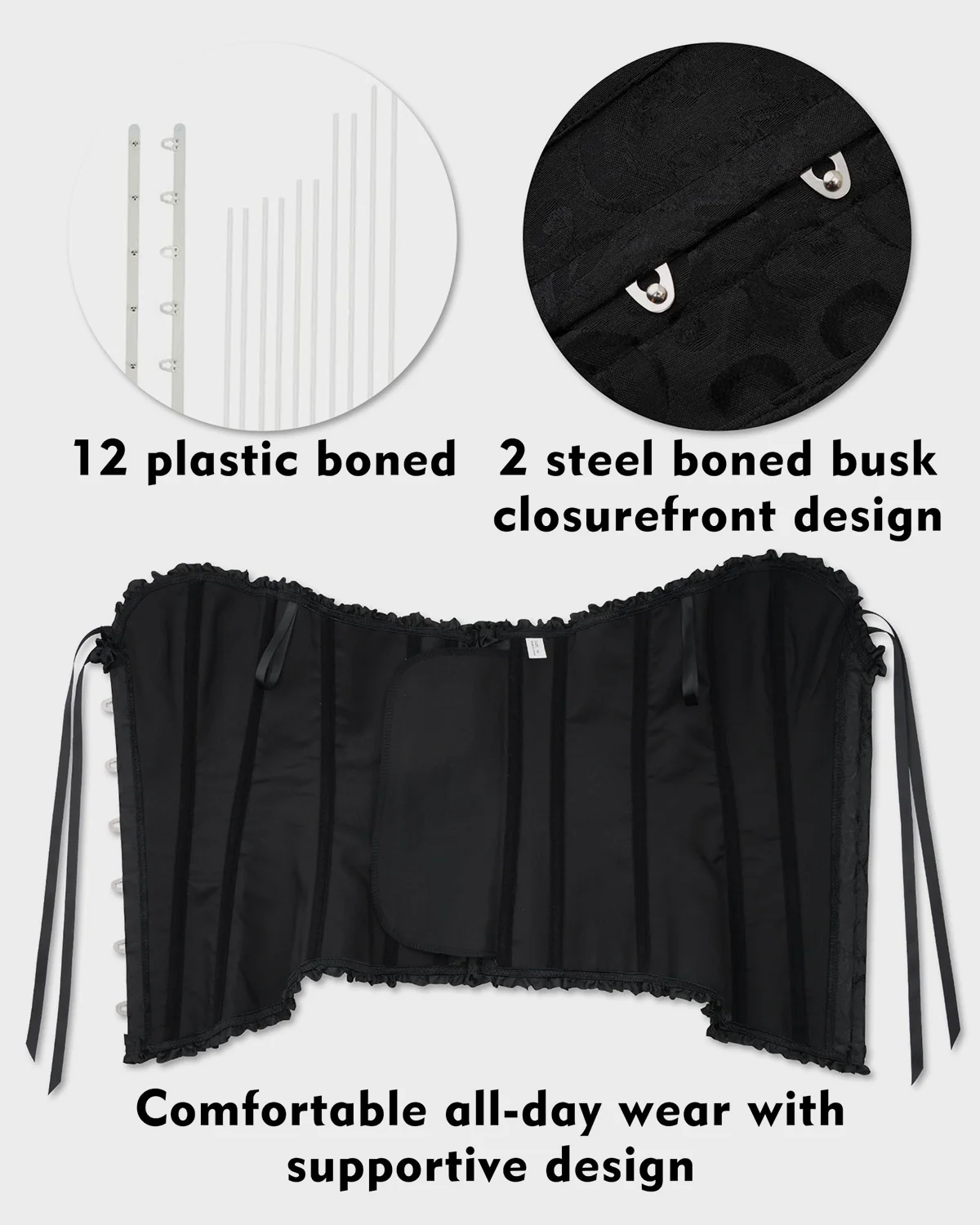 Corset Tops Lace Waist Push Up Shapewear - Image 5