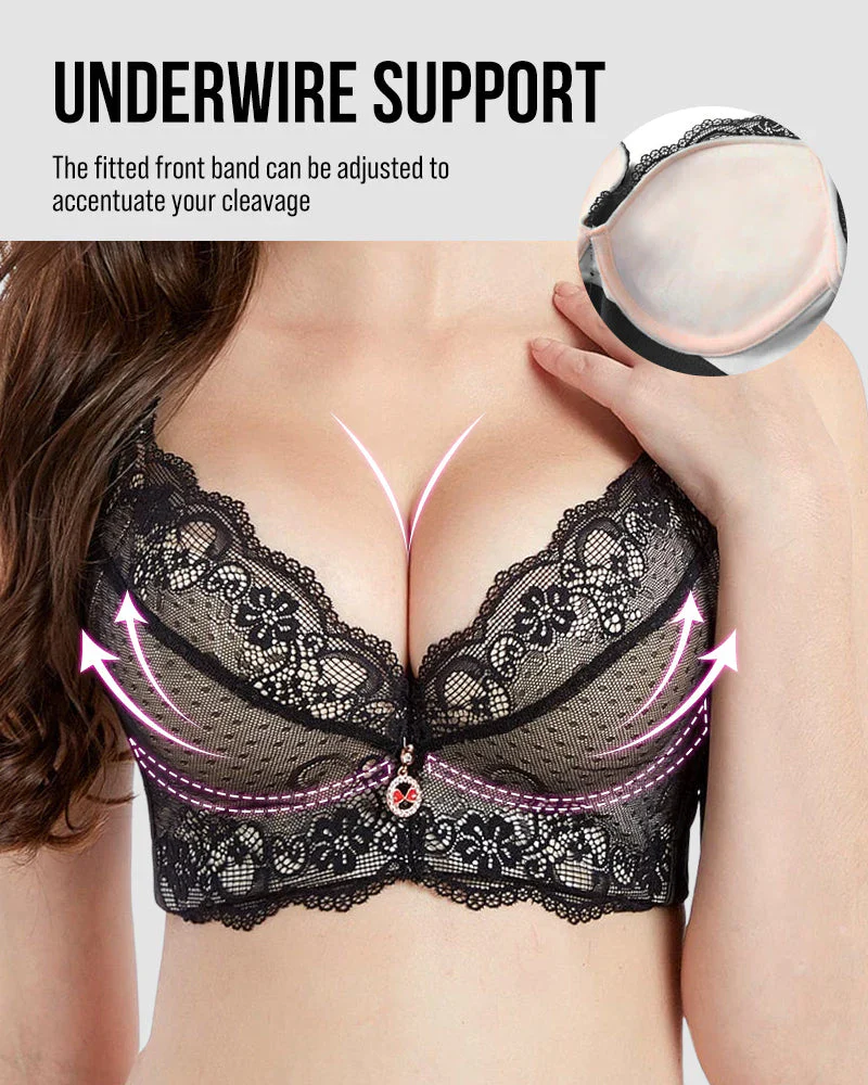 Lace Underwire Padded Push Up Bra - Image 5