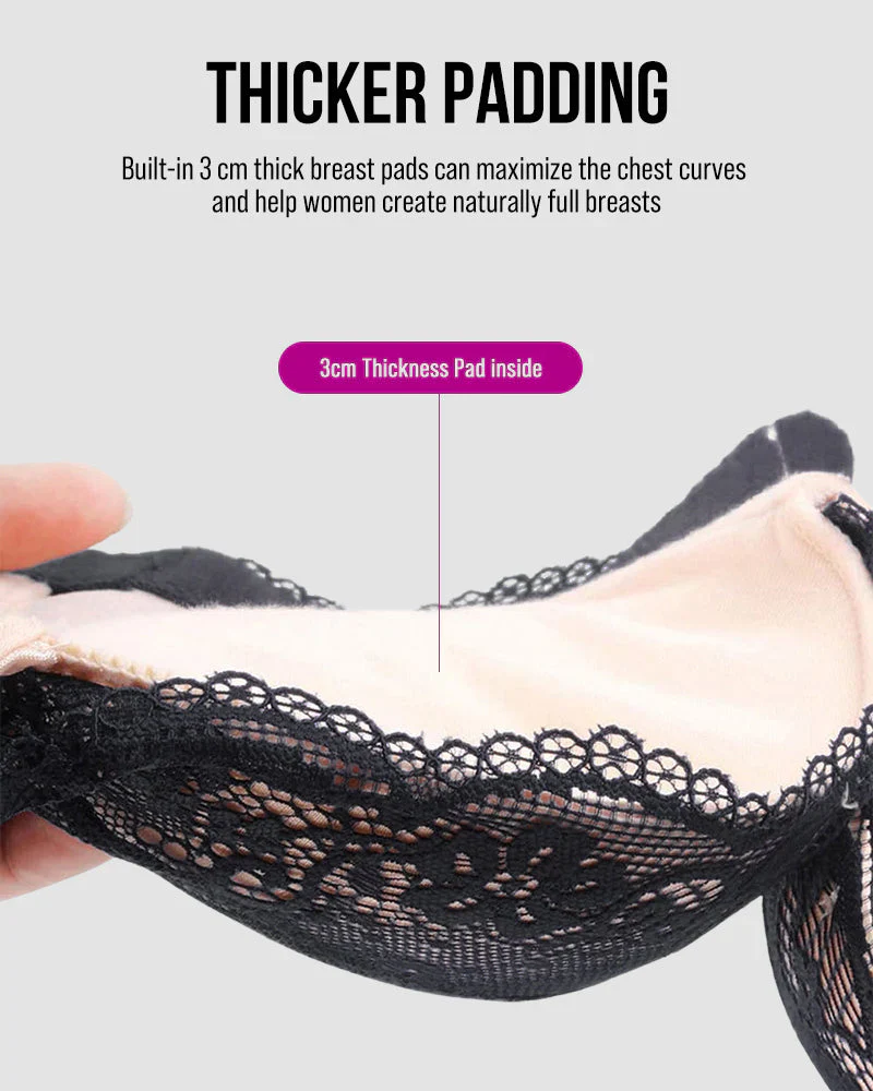 Lace Underwire Padded Push Up Bra - Image 7