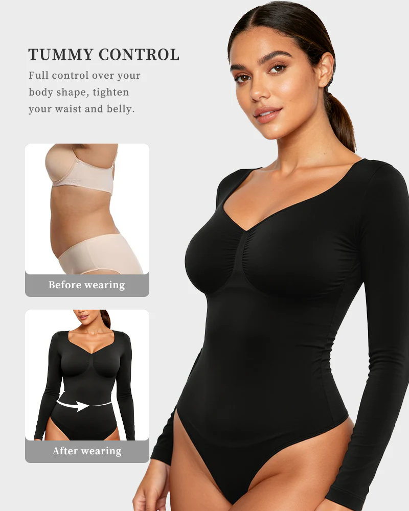 Long Sleeve Shaping Bodysuit - Image 4