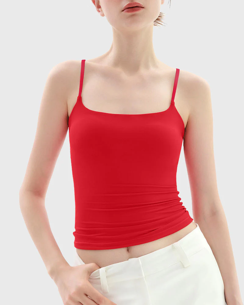 Minimalist Slim Tank Top – Square Neck & Adjustable Straps - Image 12