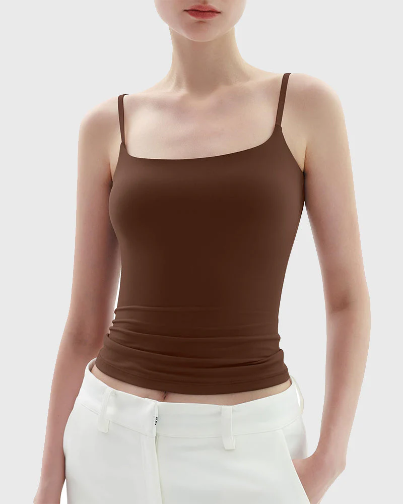 Minimalist Slim Tank Top – Square Neck & Adjustable Straps - Image 15