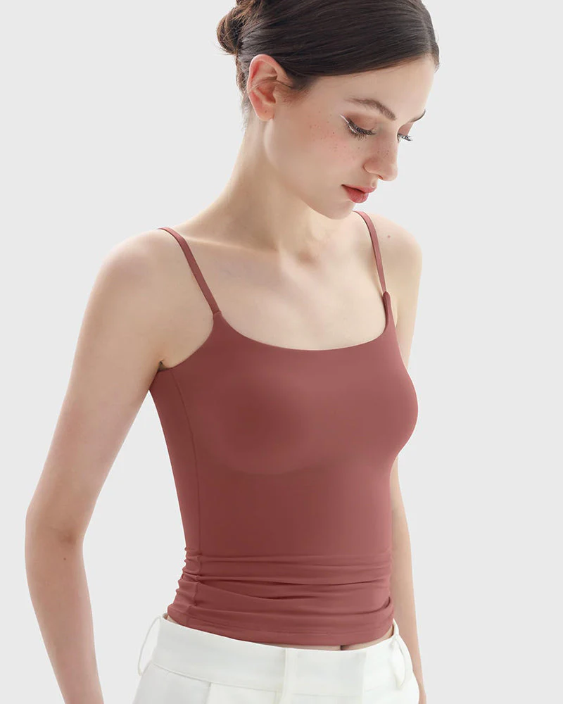 Minimalist Slim Tank Top – Square Neck & Adjustable Straps - Image 22