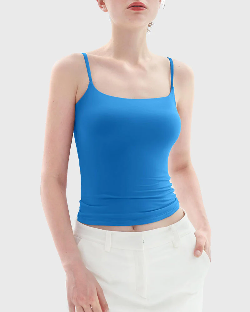 Minimalist Slim Tank Top – Square Neck & Adjustable Straps - Image 9