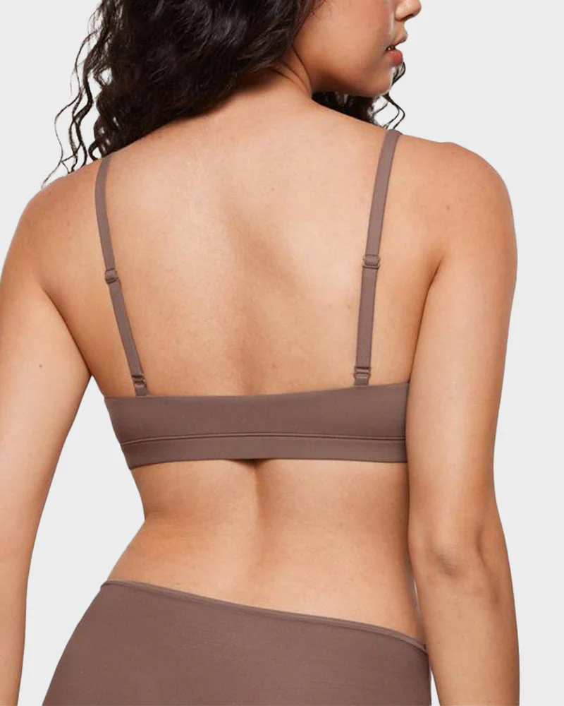 No Padding Plunge Triangle Bralette Bra - Image 4