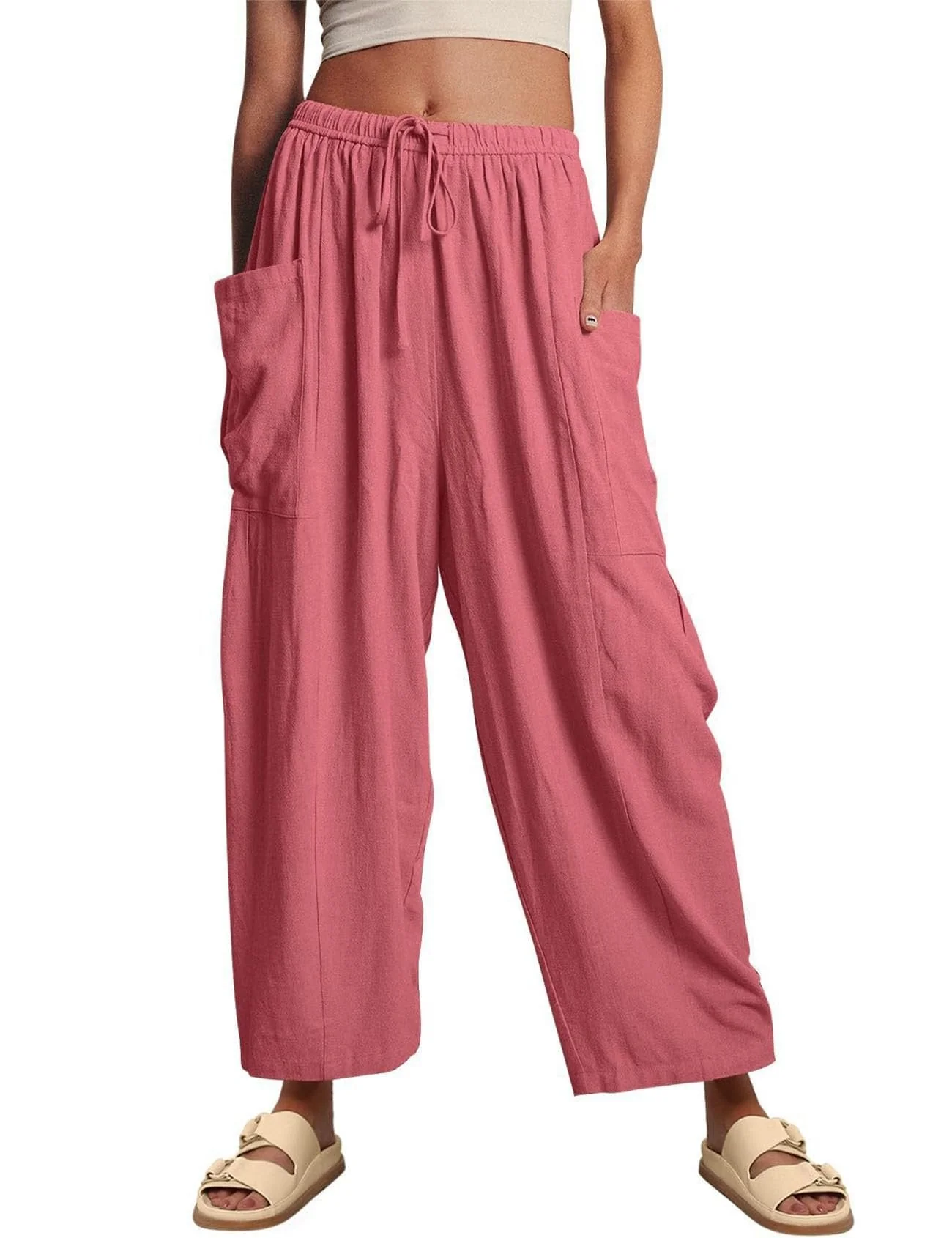 Women's Linen Casual Wide Leg Pants - Image 14