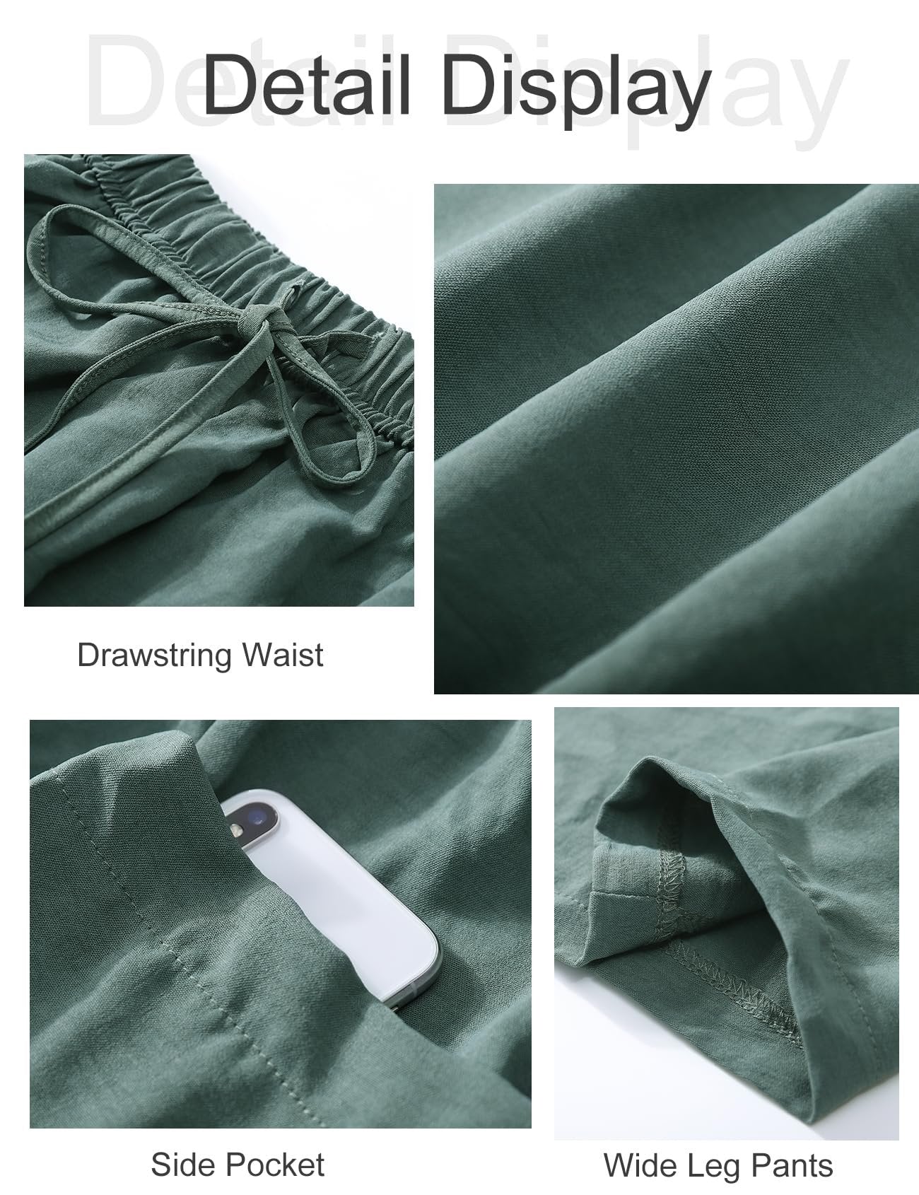 Women's Linen Casual Wide Leg Pants - Image 6
