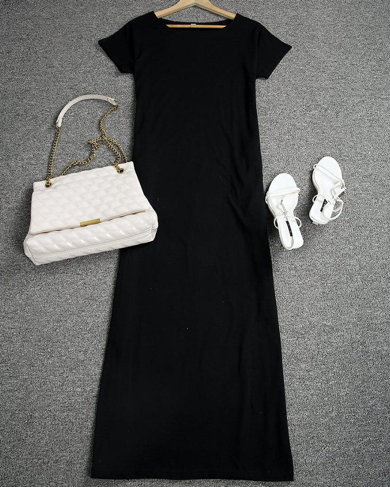 Off-Shoulder Batwing Sleeve Maxi Lounge Dress - Image 6