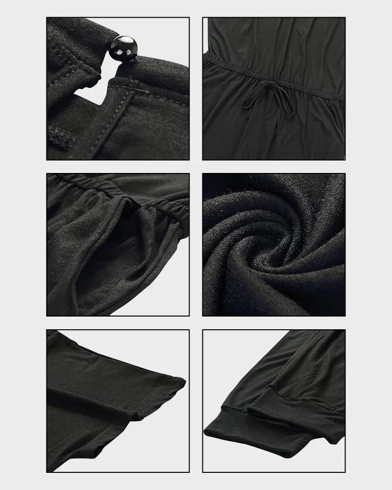 Off-Shoulder Short Sleeve Beam Foot Jumpsuit - Image 6