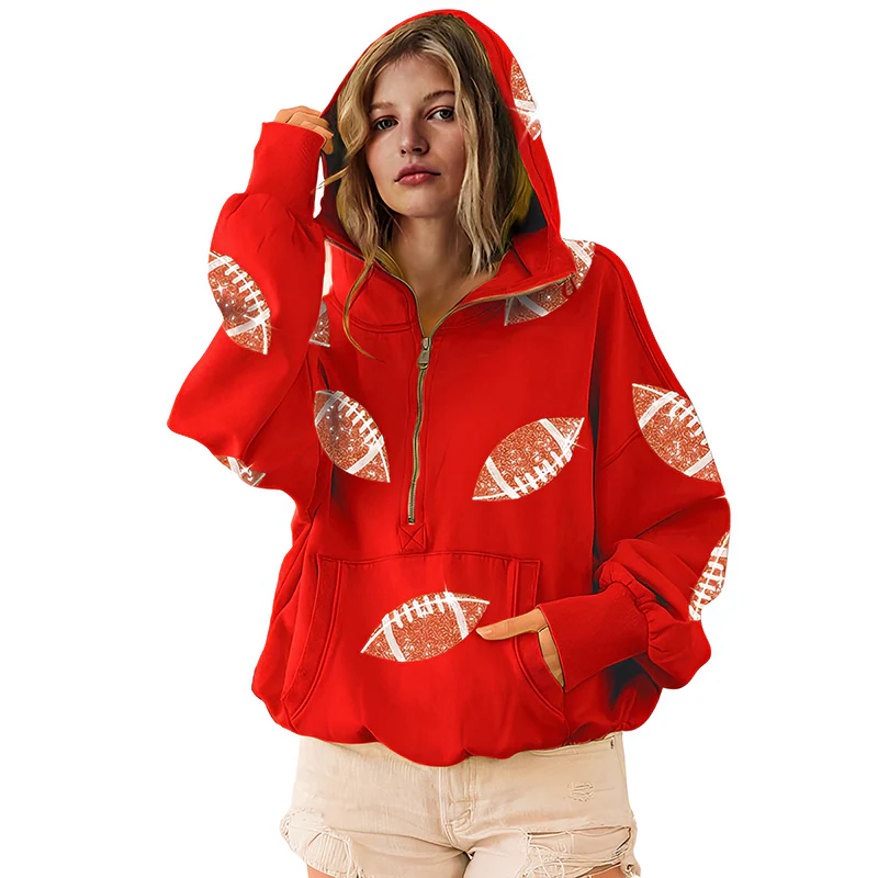 ‘Glam Kickoff’ Long Sleeve Zip Hoodie - Image 13