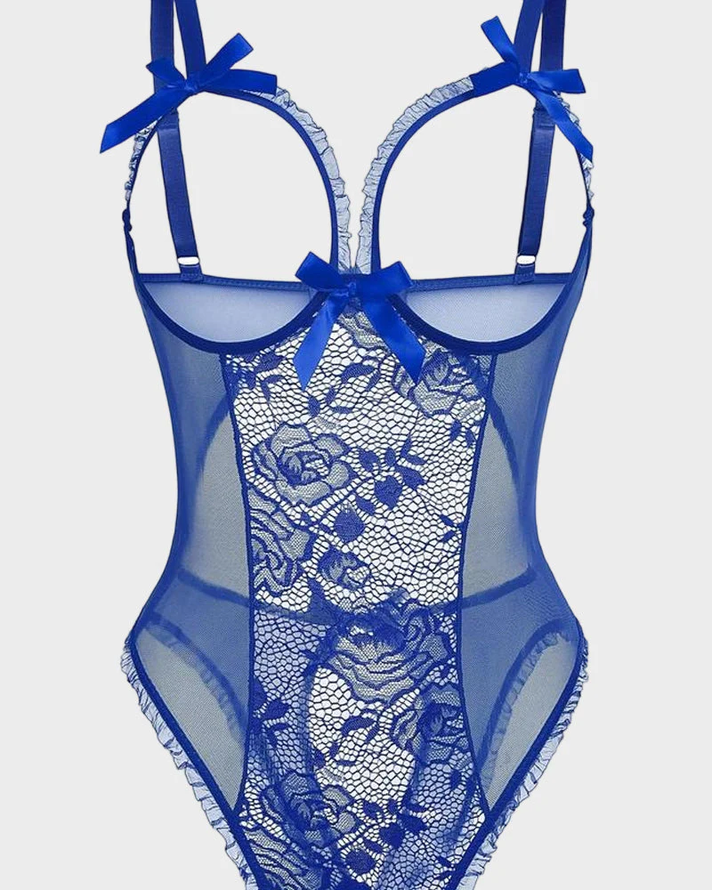Crotchless Lace Mini Bodysuit - Image 6