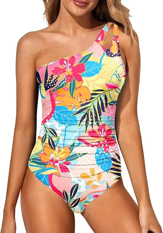 One Shoulder One Piece Swimsuit - Image 27